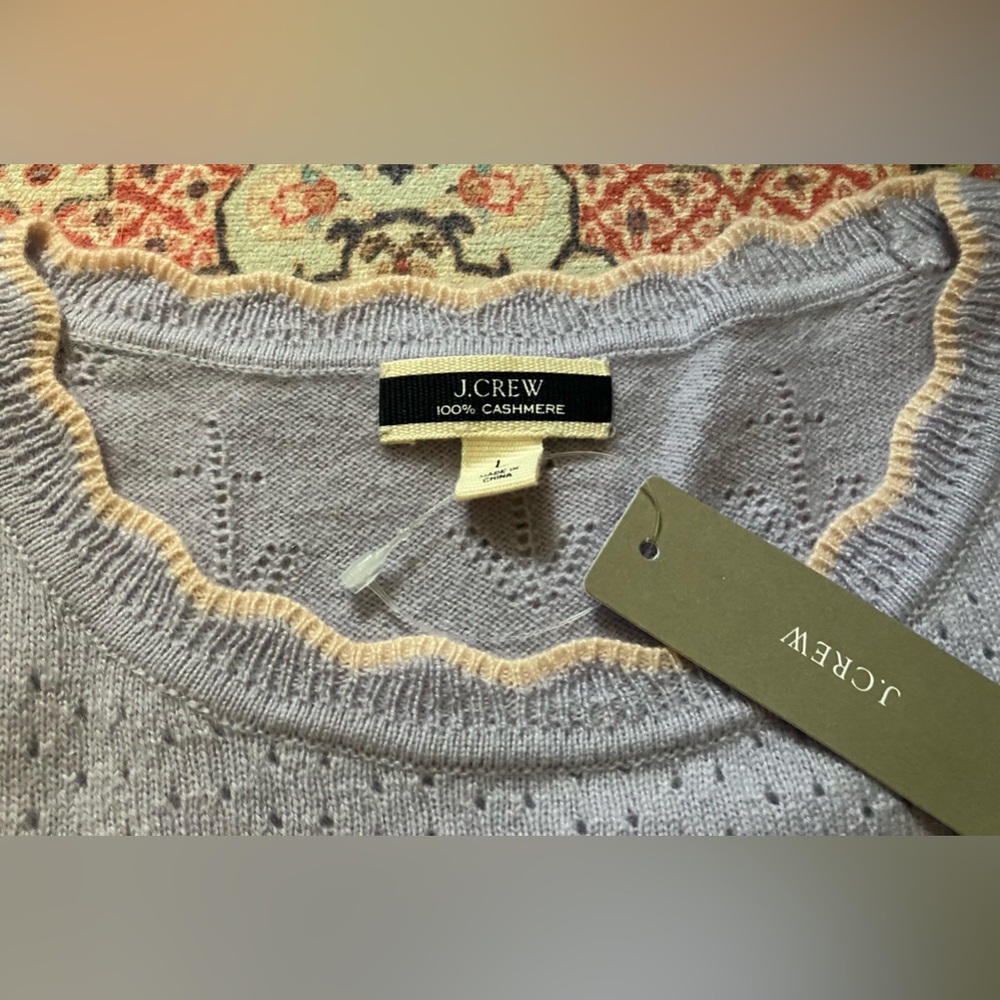 J Crew Lavender Cashmere T Shirt - Picture 4 of 5